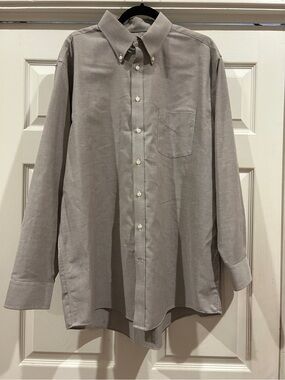 Stafford Light Gray Button-Down Dress Shirt